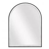 Two-Tone Arched Hanging Wall Mirror, White