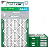 FilterBuy 16x25x4 MERV 8 Filter (6-Pack)