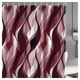 Burgundy Ombre Stripe Shower Curtain 72x72