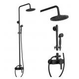 Single-Handle 2-Spray Shower Kit Matte Black