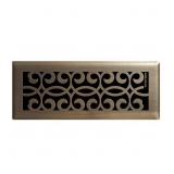 Classic Scroll 4x12 Floor Register Brass