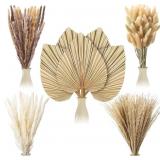 105 Pcs Boho Dried Pampas Grass Decor Bulk