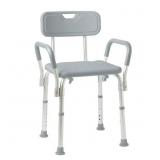 Medline Shower Chair with Back, 350 lb Gray
