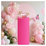 SaitiMade Hot Pink Cylinder Pedestal Cover