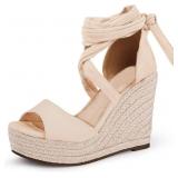 Womens 9 Espadrilles Wedges Sandals Heels, dirty