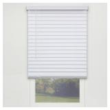 White Cordless Faux Wood Blinds 2" Slats 59x72