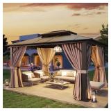 12 ft. x 10 ft. Hardtop Gazebo with Netting
