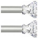 TVWOO 2 Pack Curtain Rods 28-48" Silver