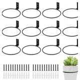 12-Pack 6" Flower Pot Holder Ring Matte Black