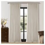TWODRAPES Natural Pinch Pleated Curtains 96"
