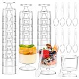 mwellewm 120 Pcs Dessert Cups with Spoons