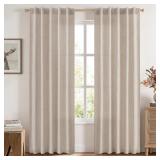MIULEE Linen Faux Curtains 84" 2 Panels