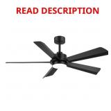 Oswald 56 in Indoor Black Ceiling Fan with LED
