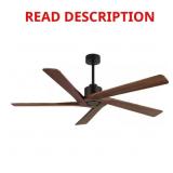 72 in 5-Blade Indoor Fan, Black/Walnut