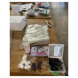 Nail brush cleaner, hair clips, test kit, bags