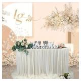 Ivory 9FT Chiffon Table Skirt