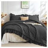 JOLLYVOGUE Black Twin Comforter Set 2pc