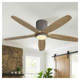 54 in. Solid Wood Ceiling Fan with Remote LED