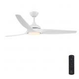 Arcas 60" Outdoor Matte White LED Fan, Remote