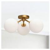 HUOKU Orbis 3-Light Brushed Gold Cluster