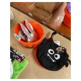 Glitter bunny mask, trick or treat bags, misc