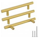 Brushend Brass Cabinet Pulls 5 Pack, Gold