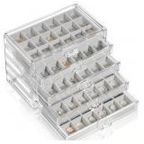 Earring Holder: 5-Drawers, 90 Grids (Gray)