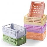 HUUSMOT 6-Pack Small Pastel Plastic Baskets