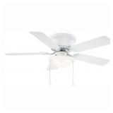 Hugger 44 in. LED Matte White Ceiling Fan