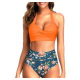 Yonique 14W Womens padded 2 piece swimsuit