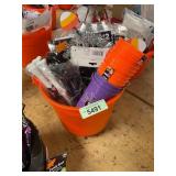Tinsel headband, skeleton tongs, misc
