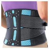 Sz S Slim Back Brace 6X Lumbar Support, sock aid
