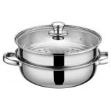Steamer Pot 28cm with Glass Lid, 2-tier