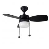Triplicity 30 in. Indoor Matte Black Fan