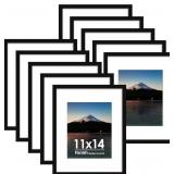 11x14 Picture Frame with Mat, 10 Pcs, Black