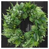 Artificial Green Spring Wreath, 24" Round