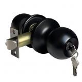 Matte Black Keyed Entry Door Knob