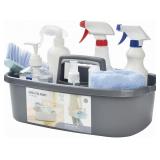 ALINK Large Plastic Shower Caddy Tote, Gray
