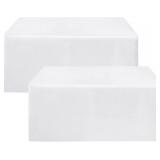 White Tablecloths for 6 ft Rect Tables, 2 Pack
