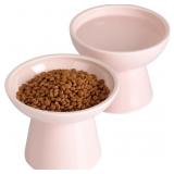LoeJan Elevated Cat Food & Water Bowls Set (2)