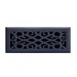 Elegant Scroll 4x12 Steel Floor Register Black