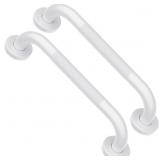 2-Pack White 12" Grab Bar for Bathtub/Shower