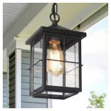 Modern Farmhouse Black Outdoor Lantern 1-Light