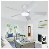 Depuley 42-Inch Ceiling Fan with Light, White
