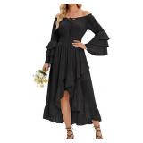 Scarlet Darkness Off-Shoulder Dress Maxi Sz L