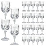 XKXKKE 24 Pcs Transparent Plastic Wine Glasses