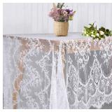 Fowecelt 2 Pack White Lace Tablecloth 60 120