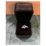 Ladies Size 6 Sterling Silver Amethyst Ring