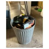 Golf clubs, ball gloves, helmet