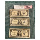 3ct US Silver Certificates 1957